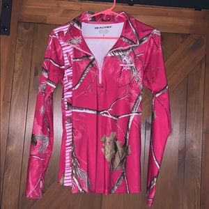 Real tree Pink CamoQuarter Zip Pullover